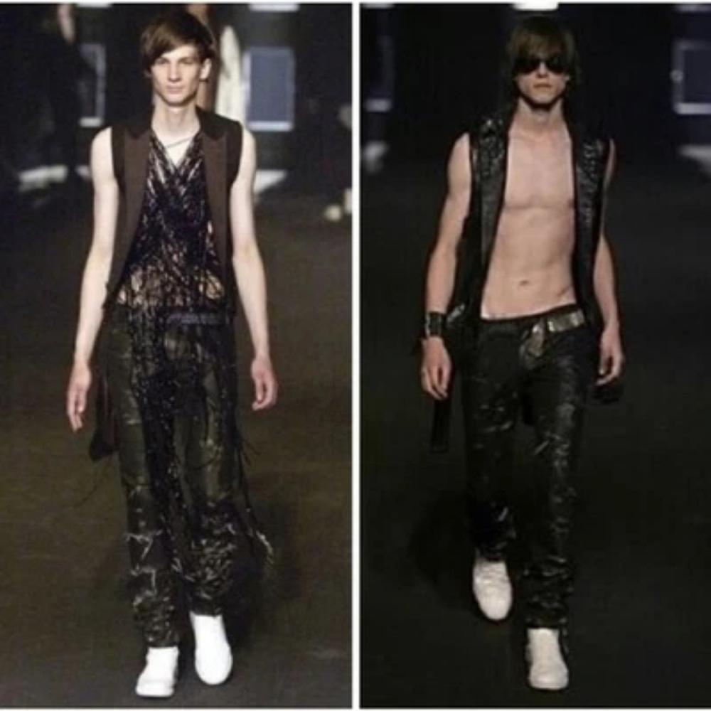 Dior Men's Black Skinny Jeans Waxed And Distressed Black 32w Heidi Slimane Rick - Picture 3 of 12